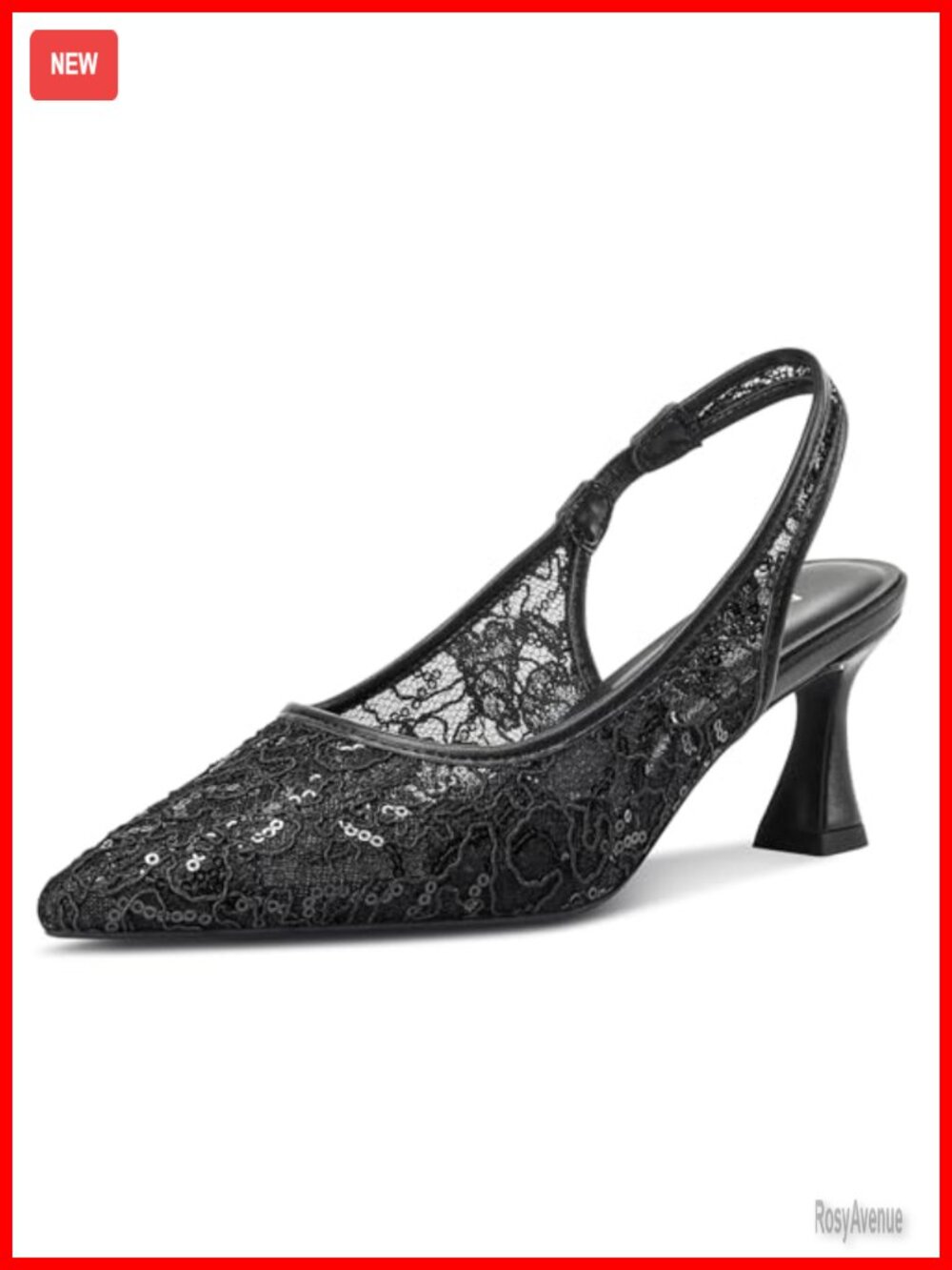 Lace Mesh Slingback Kitten Heel Pointed Toe Wedding Pumps
